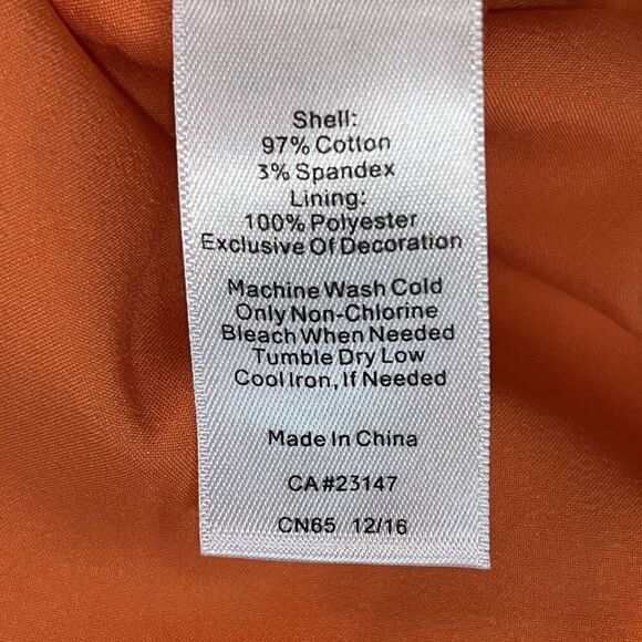 Talbots Womens Skirt Size 10 Orange Cotton Scallop Hem Linen Stretch Hawaii Vaca - Picture 6 of 7
